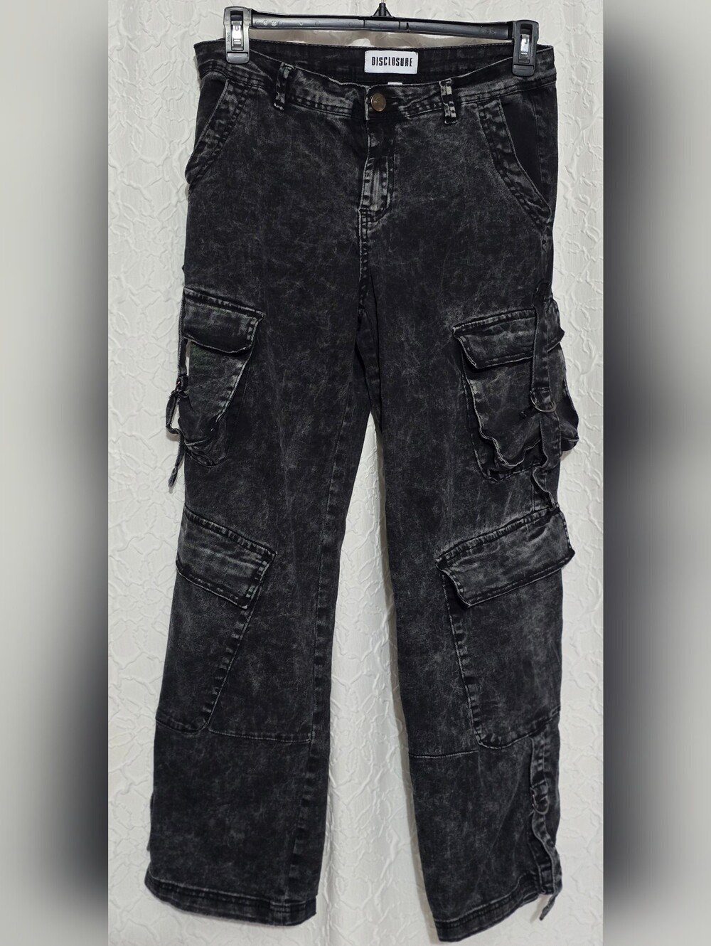 Disclosure Black Cargo Jeans Washed Denim Size 11/30L